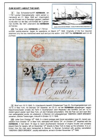 TRANSATLANTICKÁ POŠTA BALTIMORE - EMDEN 1846-1854 – list 54