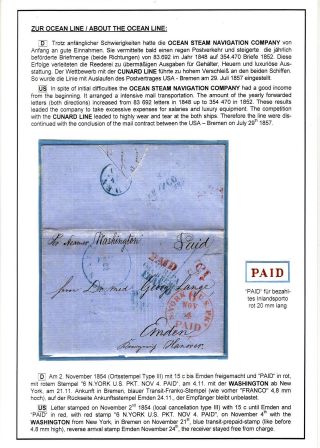TRANSATLANTICKÁ POŠTA BALTIMORE - EMDEN 1846-1854 – list 59