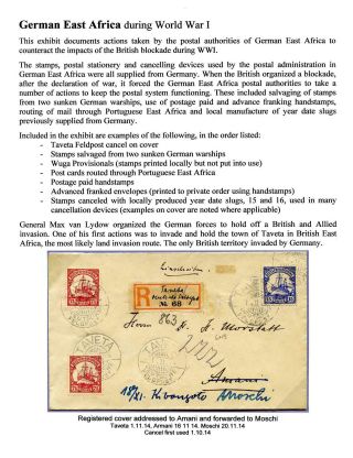 GERMAN EAST AFRICA DURING WORLD WAR I – sheet 1