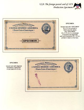USA: KORRESPONDENZKARTEN FÜR AUSLAND, AUSGABE 1879 – Blatt 7