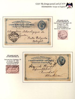 USA: KORRESPONDENZKARTEN FÜR AUSLAND, AUSGABE 1879 – Blatt 16