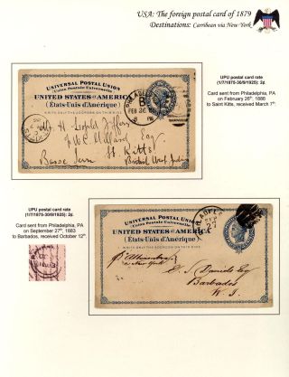 USA: THE FOREIGN POSTAL CARD OF 1879 – sheet 36