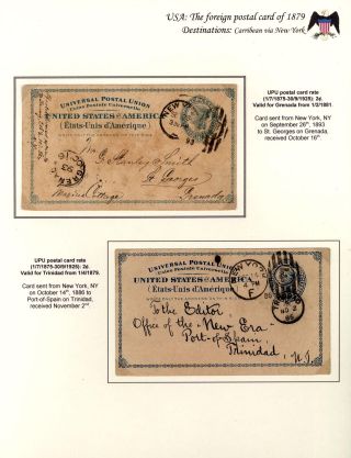 USA: THE FOREIGN POSTAL CARD OF 1879 – sheet 37