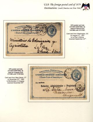 USA: THE FOREIGN POSTAL CARD OF 1879 – sheet 41