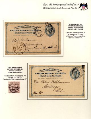 USA: THE FOREIGN POSTAL CARD OF 1879 – sheet 42