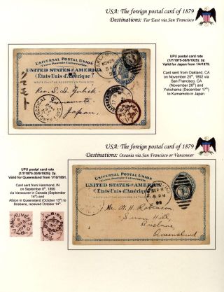 USA: THE FOREIGN POSTAL CARD OF 1879 – sheet 55