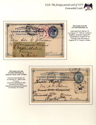 USA: THE FOREIGN POSTAL CARD OF 1879 – sheet 60