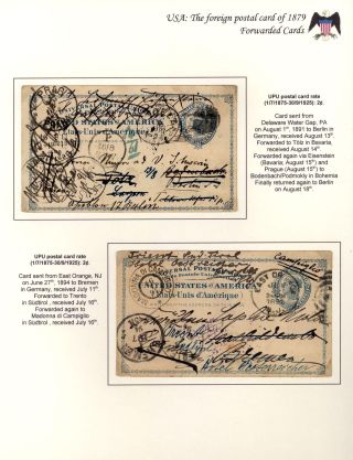 USA: THE FOREIGN POSTAL CARD OF 1879 – sheet 62