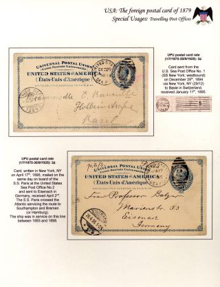 USA: THE FOREIGN POSTAL CARD OF 1879 – sheet 73