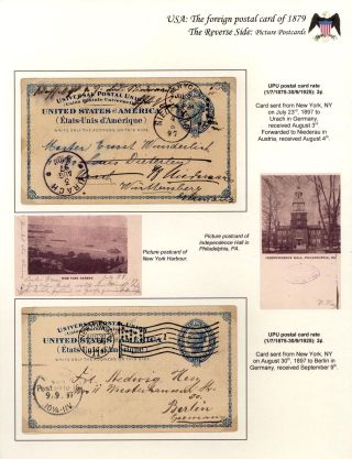 USA: THE FOREIGN POSTAL CARD OF 1879 – sheet 77