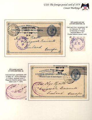 USA: THE FOREIGN POSTAL CARD OF 1879 – sheet 80