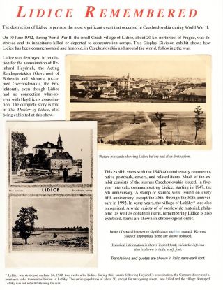 LIDICE REMEMBERED – sheet 1