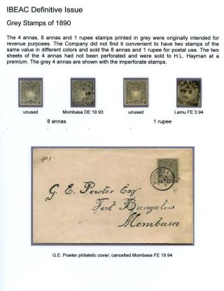 BRITISCH-OSTAFRIKA - BRIEFMARKEN UND IHRE POSTVERWENDUNG IN 1890-1902 – Blatt 8