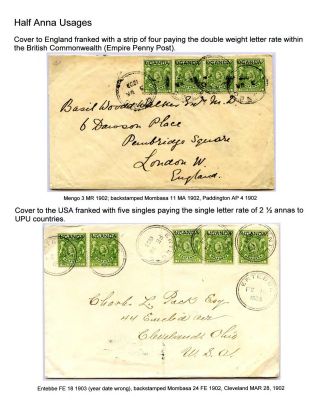 UGANDA-AUFDRUCK AUF BRITISCH-OSTAFRIKA BRIEFMARKEN – Blatt 5