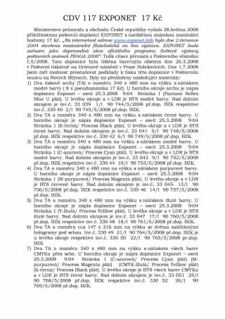 DOPISNICE EXPONET 17KČ - CDV 117 – list 1