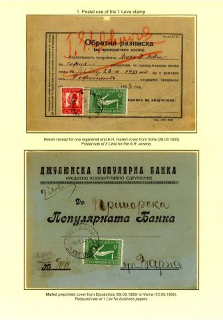 POSTAL USE OF THE BULGARIAN 1933 BALKAN OLYMPIC ISSUE – sheet 3