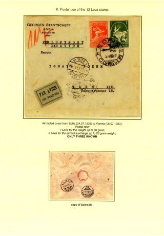POSTAL USE OF THE BULGARIAN 1933 BALKAN OLYMPIC ISSUE – sheet 15