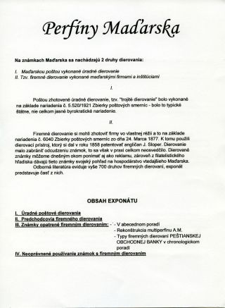 PERFINY MAĎARSKA – list 1