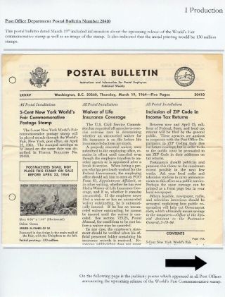 THE 1964 NEW YORK WORLD`S FAIR COMMEMORATIVE AND ITS FIRST DAY COVERS – sheet 13