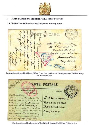 COVERS DELIVERED BY BRITISH FIELD POST SYSTEM AT WESTERN FRONT IN 1914-1919 – sheet 5