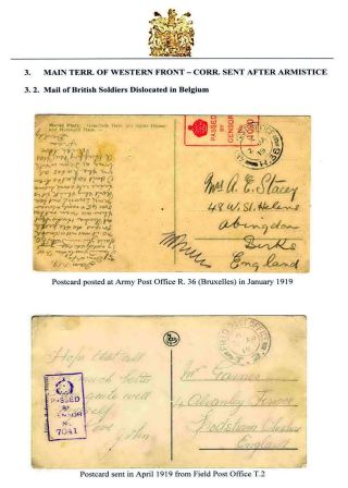 COVERS DELIVERED BY BRITISH FIELD POST SYSTEM AT WESTERN FRONT IN 1914-1919 – sheet 10