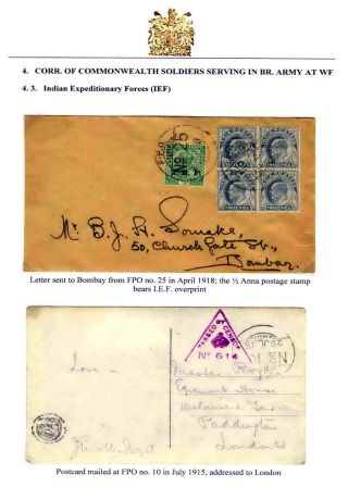 COVERS DELIVERED BY BRITISH FIELD POST SYSTEM AT WESTERN FRONT IN 1914-1919 – sheet 14