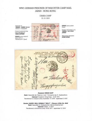 NĚMEČTÍ VÁLEČNÍ ZAJATCI - MEZITÁBOROVÁ POŠTA Z JAPONSKA DO HONGKONGU ÚNOR 1915 AŽ LEDEN 1916 – list 10