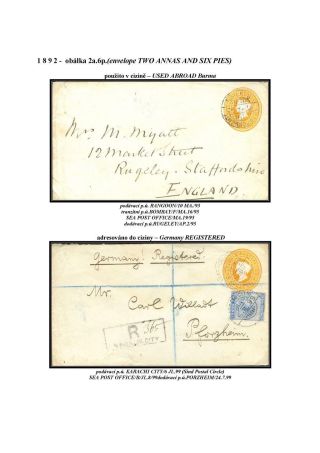 GANZSACHEN VON BRITISCH-INDIEN – Blatt 55