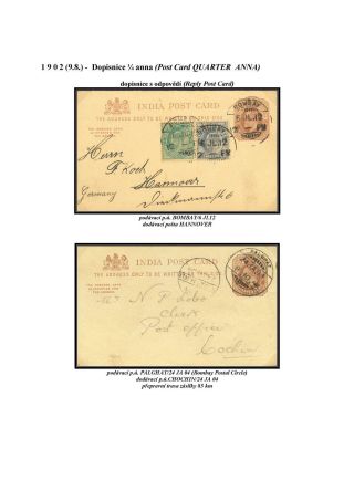 GANZSACHEN VON BRITISCH-INDIEN – Blatt 61