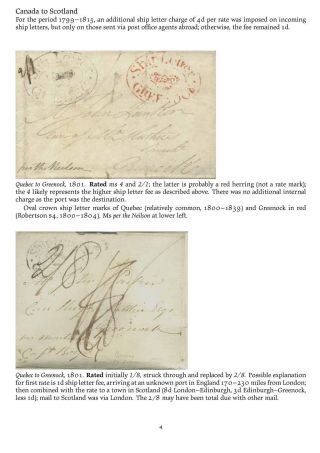 MAIL BETWEEN BNA & UK, 1766-1875 – sheet 4