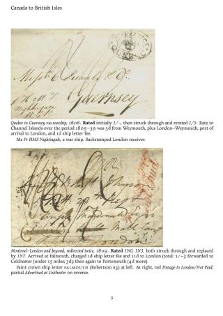 MAIL BETWEEN BNA & UK, 1766-1875 – sheet 5