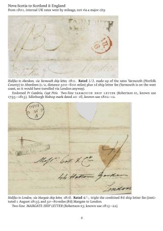 MAIL BETWEEN BNA & UK, 1766-1875 – sheet 6