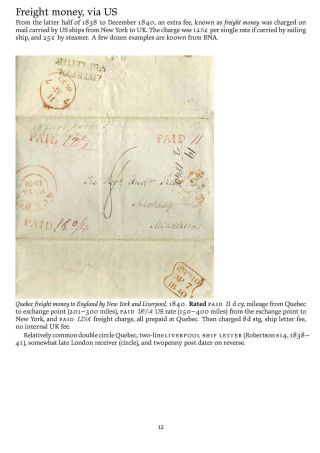 MAIL BETWEEN BNA & UK, 1766-1875 – sheet 12