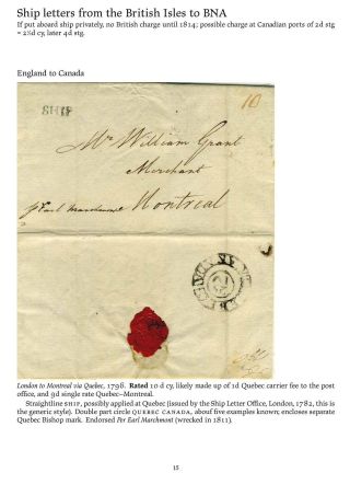 MAIL BETWEEN BNA & UK, 1766-1875 – sheet 15