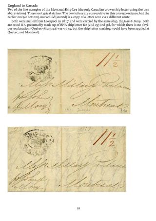 MAIL BETWEEN BNA & UK, 1766-1875 – sheet 18