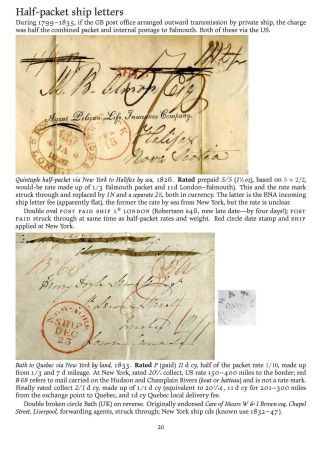MAIL BETWEEN BNA & UK, 1766-1875 – sheet 20