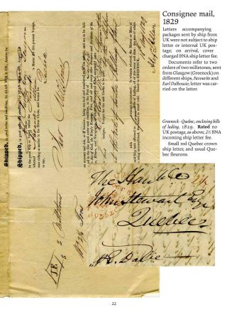 MAIL BETWEEN BNA & UK, 1766-1875 – sheet 22