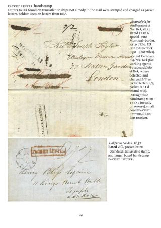 MAIL BETWEEN BNA & UK, 1766-1875 – sheet 32