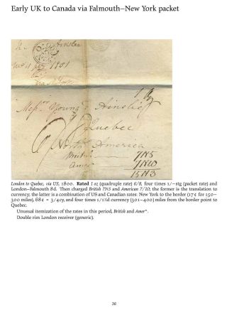 MAIL BETWEEN BNA & UK, 1766-1875 – sheet 36