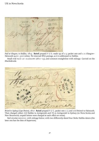 MAIL BETWEEN BNA & UK, 1766-1875 – sheet 37