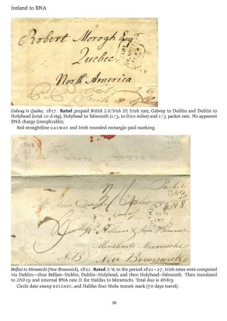 MAIL BETWEEN BNA & UK, 1766-1875 – sheet 38