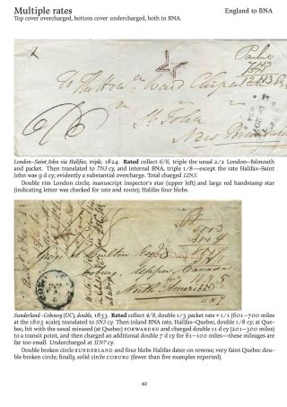 MAIL BETWEEN BNA & UK, 1766-1875 – sheet 40