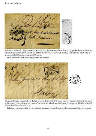 MAIL BETWEEN BNA & UK, 1766-1875 – sheet 43