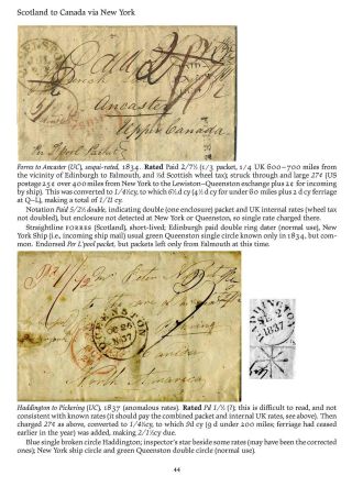 MAIL BETWEEN BNA & UK, 1766-1875 – sheet 44