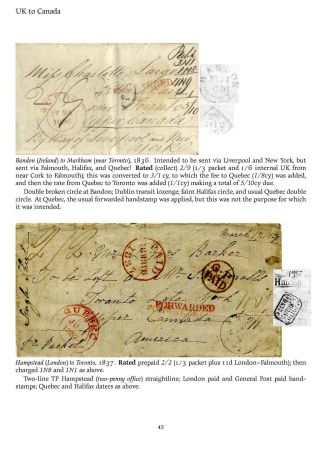 MAIL BETWEEN BNA & UK, 1766-1875 – sheet 45