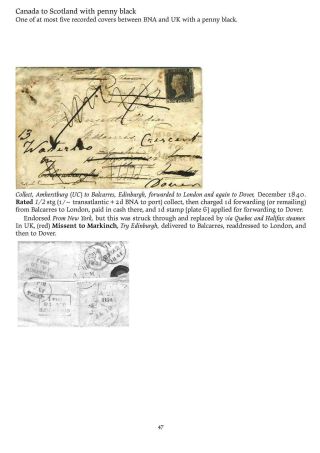 MAIL BETWEEN BNA & UK, 1766-1875 – sheet 47