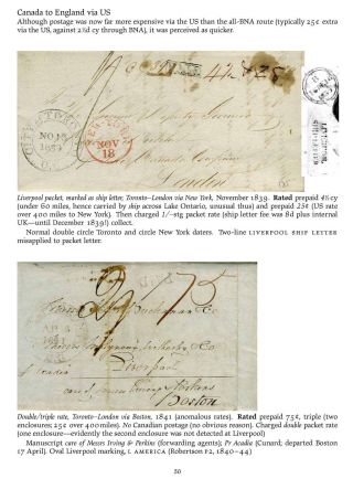 MAIL BETWEEN BNA & UK, 1766-1875 – sheet 50