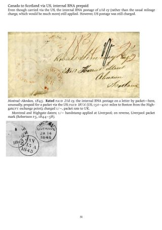 MAIL BETWEEN BNA & UK, 1766-1875 – sheet 51