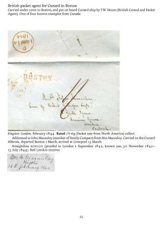 MAIL BETWEEN BNA & UK, 1766-1875 – sheet 52