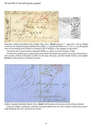 MAIL BETWEEN BNA & UK, 1766-1875 – sheet 57